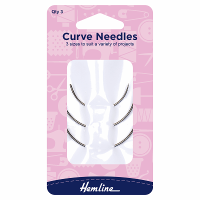 H218 Hand Sewing Needles: Curved Set: 3 Pieces..